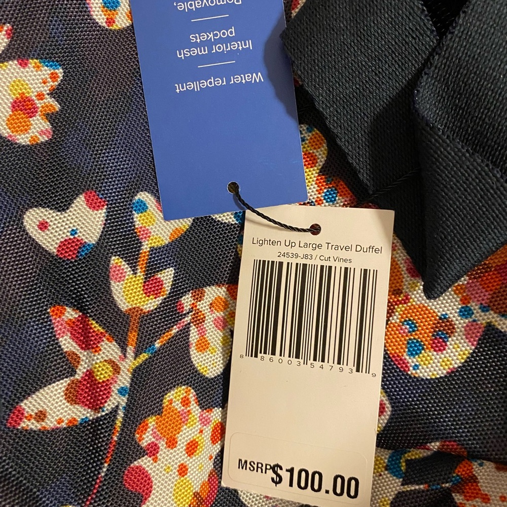 Vera Bradley Large Travel Duffel in pattern Cut Vines
